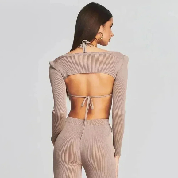 SER.O.YA Retrofête Dahlia Sweater Shrug Set Brown L NWT - Picture 4 of 13